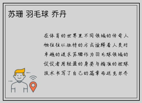 苏珊 羽毛球 乔丹